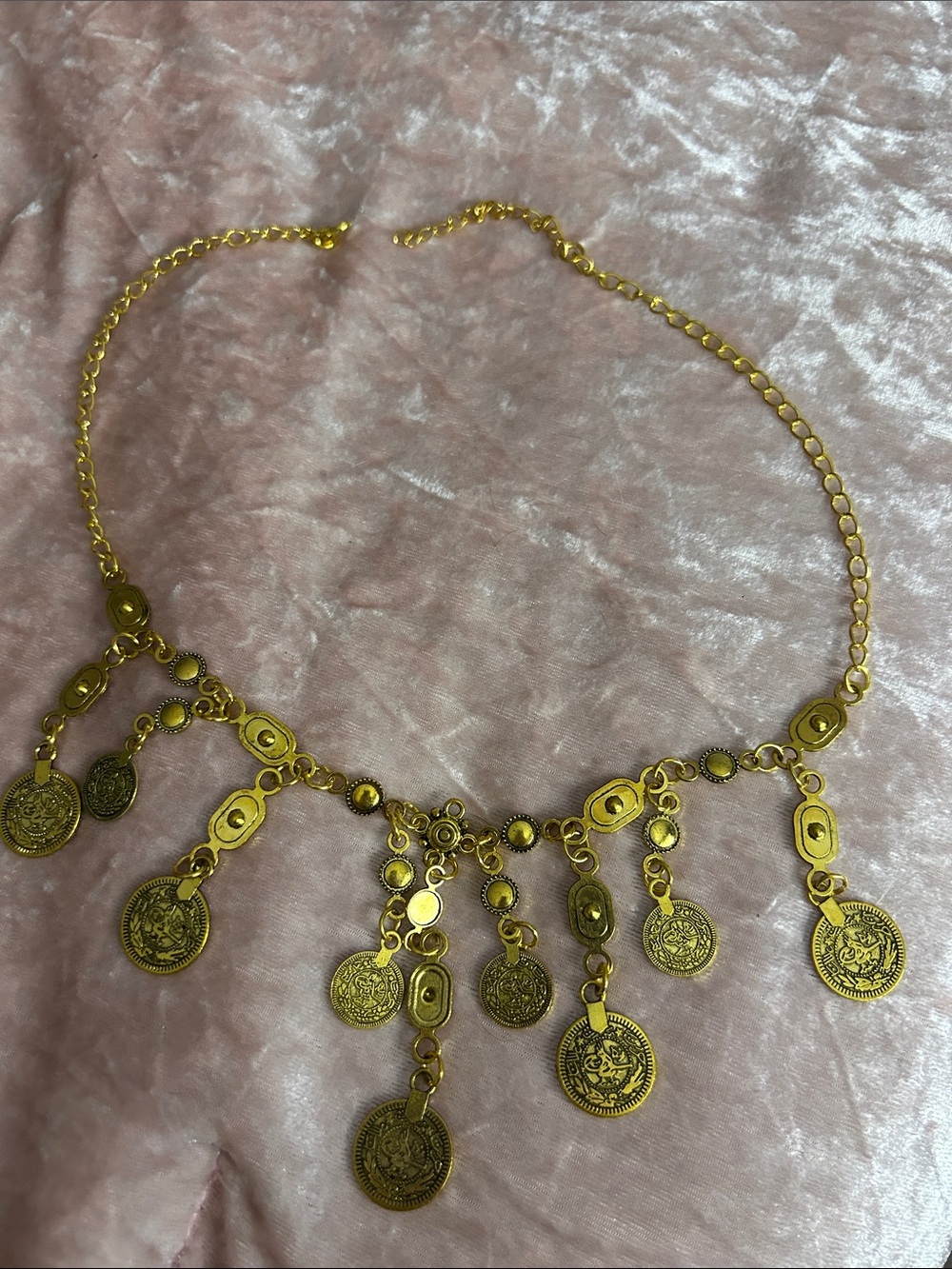 Gold Coin Dangle Statement Necklace - Women Jewelry